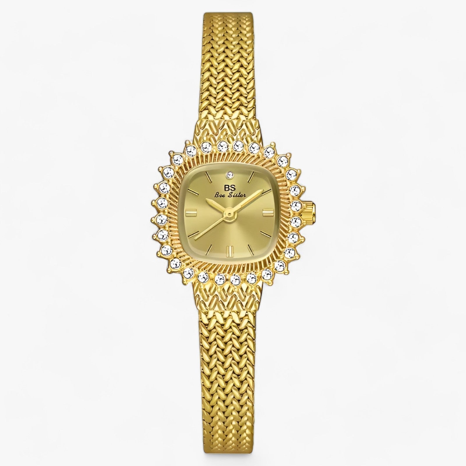 Goldenes Mesh | Glamour-Uhr - Glänzende Raffinesse - Gold - Goldenes Mesh | Glamour-Uhr - Glänzende Raffinesse - €25 - Concept Frankfurt