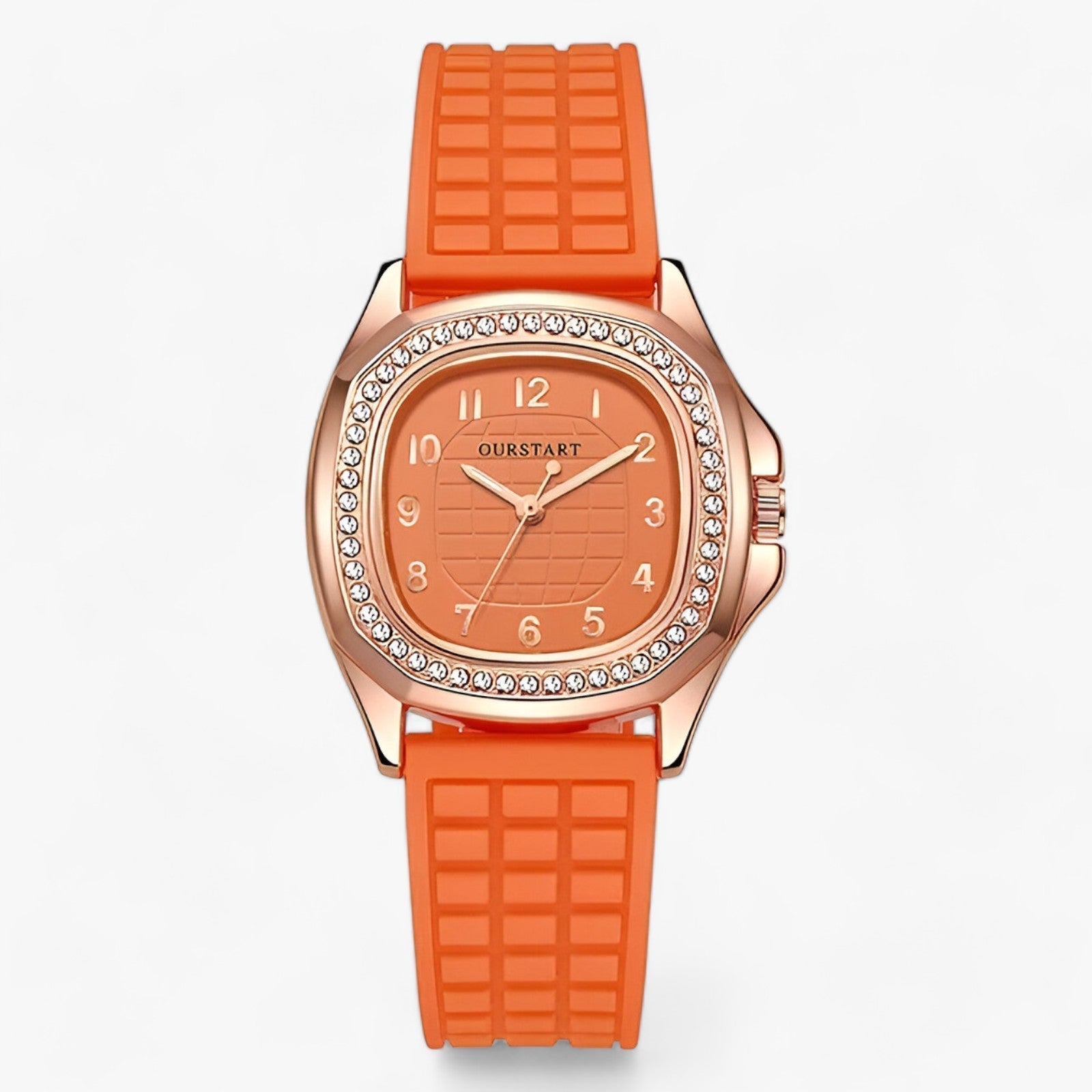 Diamanten-Eleganz | Uhr - Luxuriöses Funkeln - Orange - Diamanten-Eleganz | Uhr - Luxuriöses Funkeln - €25 - Concept Frankfurt