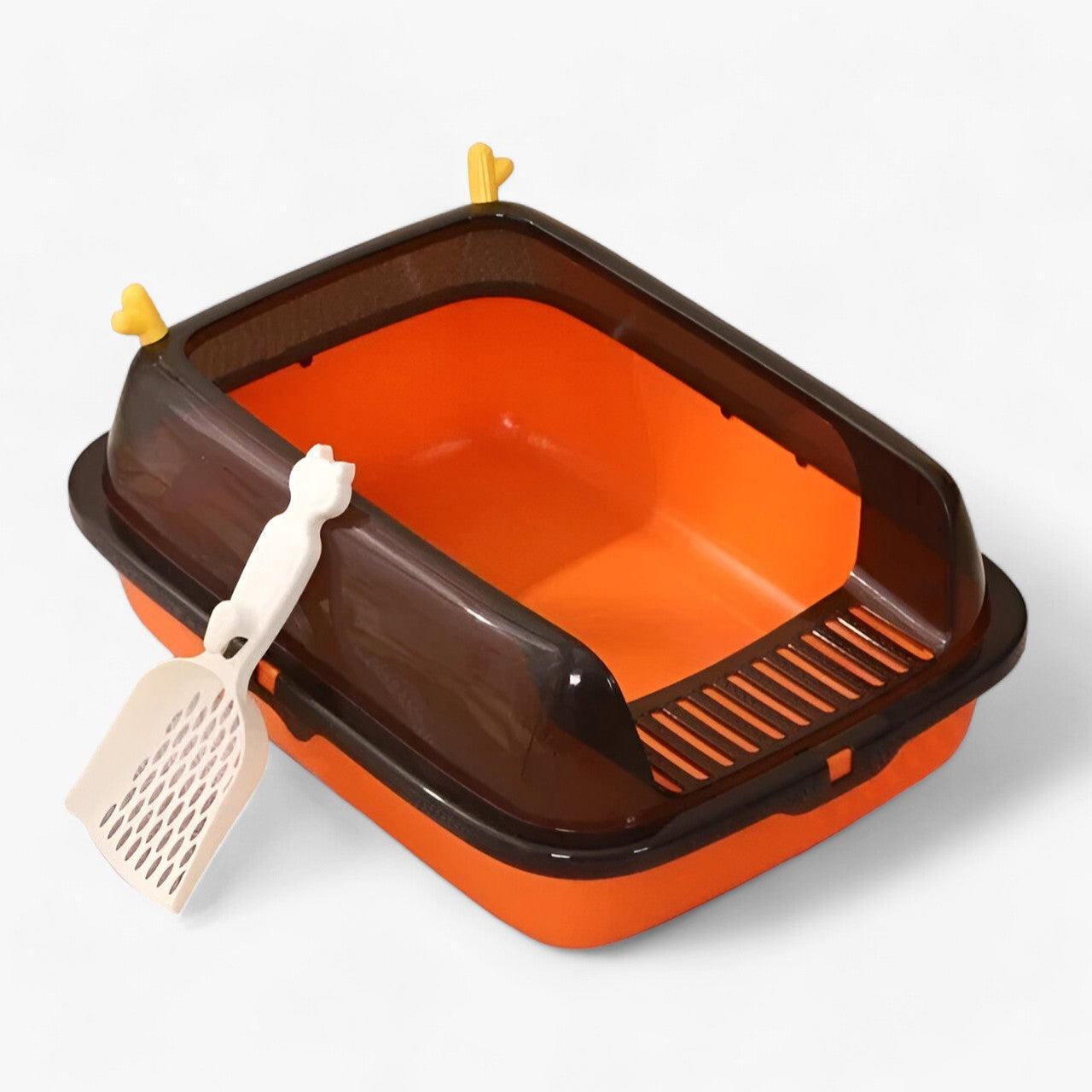 Halb-Offene Katzentoilette - Modernes Design für Leichten Zugang und Sauberkeit - Orange 40 x 30 x 16cm - Halb-Offene Katzentoilette - Modernes Design für Leichten Zugang und Sauberkeit - €25 - Concept Frankfurt