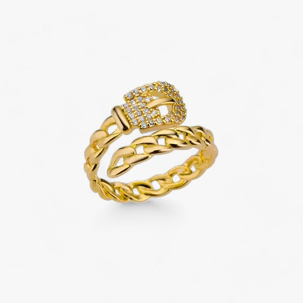 Zirkon-Gürtel-Ring - Chic und Modern - Anpassbar Gold - Isabella | Zirkon-Gürtel-Ring - Chic und Modern - €25 - Concept Frankfurt