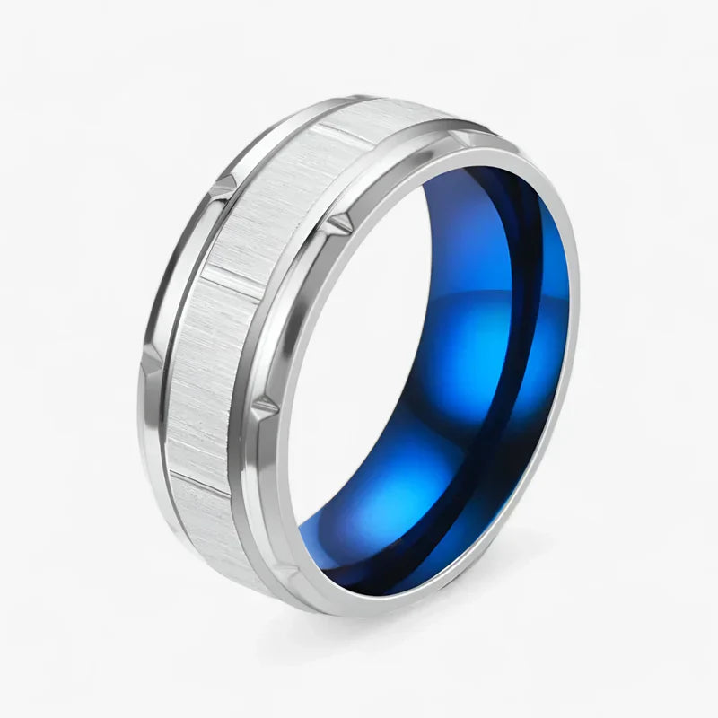 Robuster Titanstahl-Ring - Perfekt, um Ihren Alltagslook aufzuwerten - 8MM Mittelblau - ZEUS | Robuster Titanstahl-Ring - Perfekt, um Ihren Alltagslook aufzuwerten - €25 - Concept Frankfurt