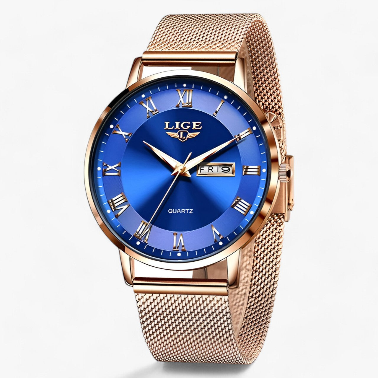 Stahl-Mesh Uhr - Raffiniertes Zeitmesser für den täglichen Gebrauch - Roségoldblau - LINA - Stahl-Mesh Uhr - Raffiniertes Zeitmesser für den täglichen Gebrauch - €25 - Concept Frankfurt