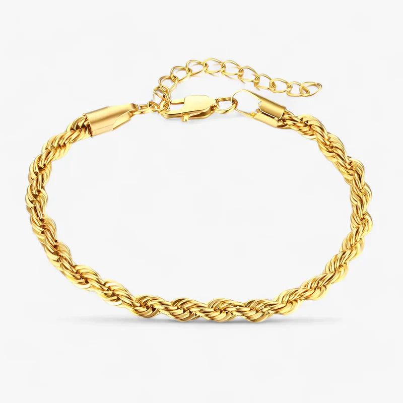 Schlankes gedrehtes Kettengliederarmband - Vielseitig und stilvoll für Männer - Goldfarben 19cm - AIDEN | Schlankes gedrehtes Kettengliederarmband - Vielseitig und stilvoll für Männer - €25 - Concept Frankfurt