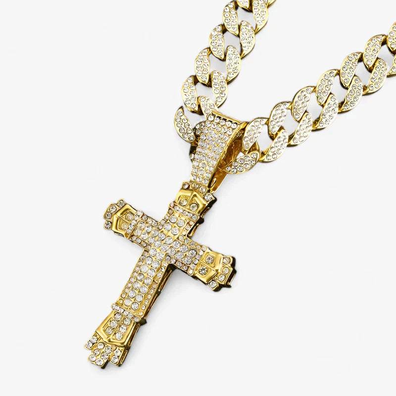 Kreuz-Stil | Hip-Hop Halskette - Mutiger Ausdruck - Gold - Kreuz-Stil | Hip-Hop Halskette - Mutiger Ausdruck- €25 - Concept Frankfurt