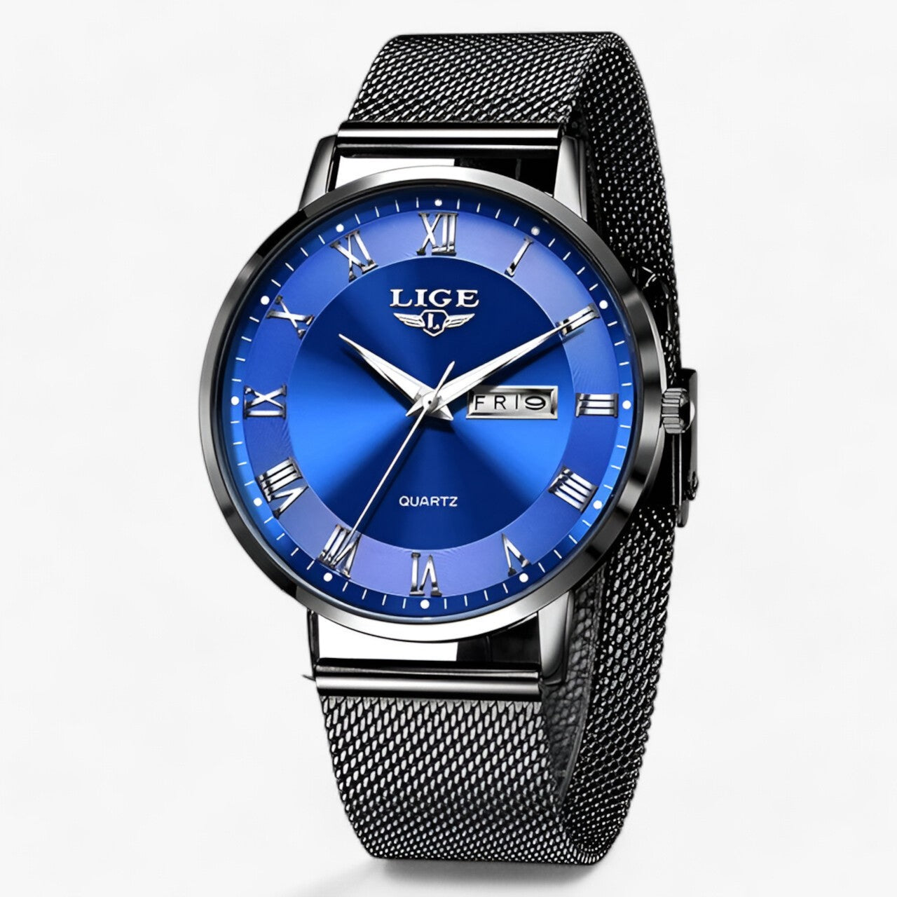 Stahl-Mesh Uhr - Raffiniertes Zeitmesser für den täglichen Gebrauch - Schwarz Blau - LINA - Stahl-Mesh Uhr - Raffiniertes Zeitmesser für den täglichen Gebrauch - €25 - Concept Frankfurt