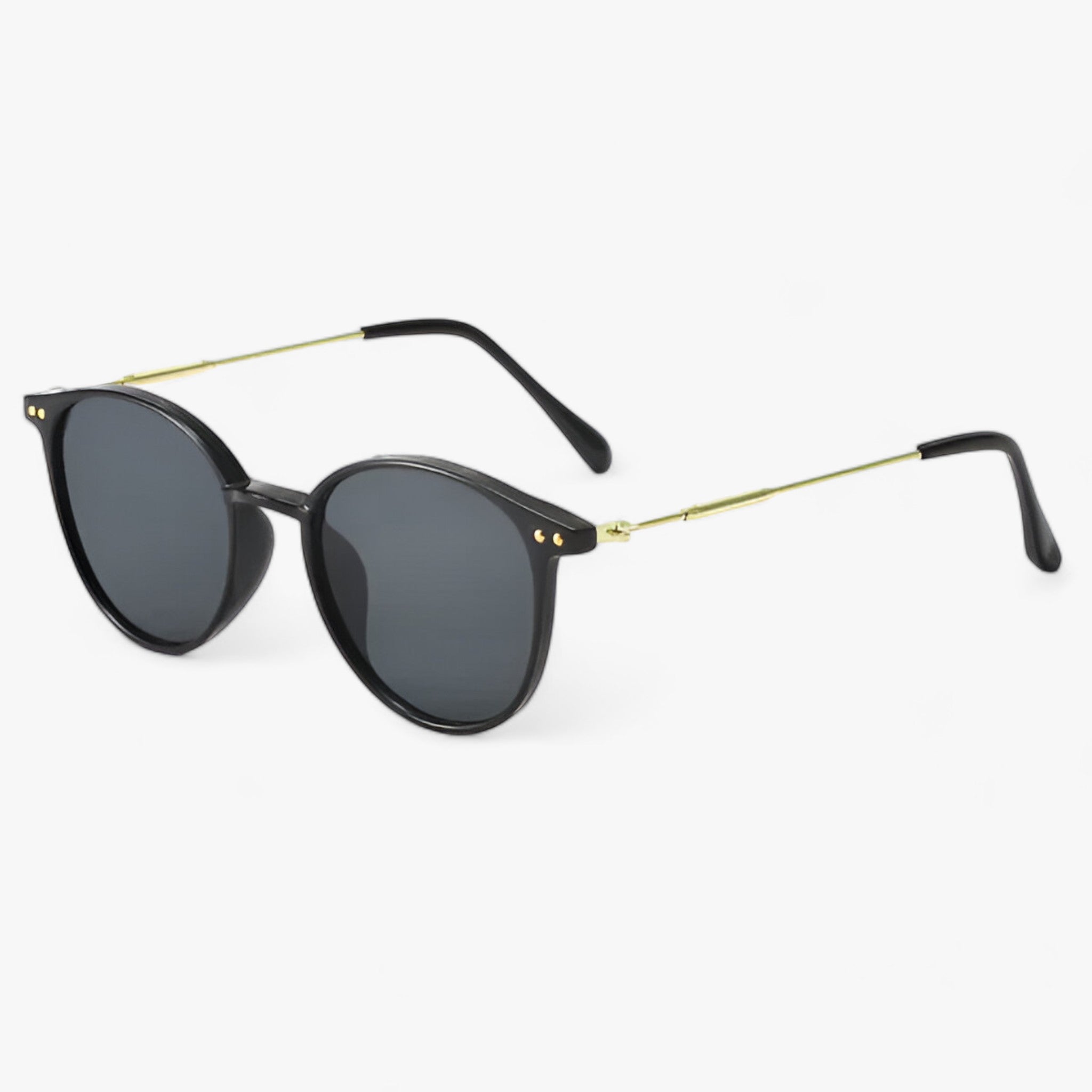 Luxus-Sonnenbrille - Klassischer runder Rahmen für Augenschutz - Schwarz Schwarz Wie abgebildet - AURORA | Luxus-Sonnenbrille - Klassischer runder Rahmen für Augenschutz - €25 - Concept Frankfurt