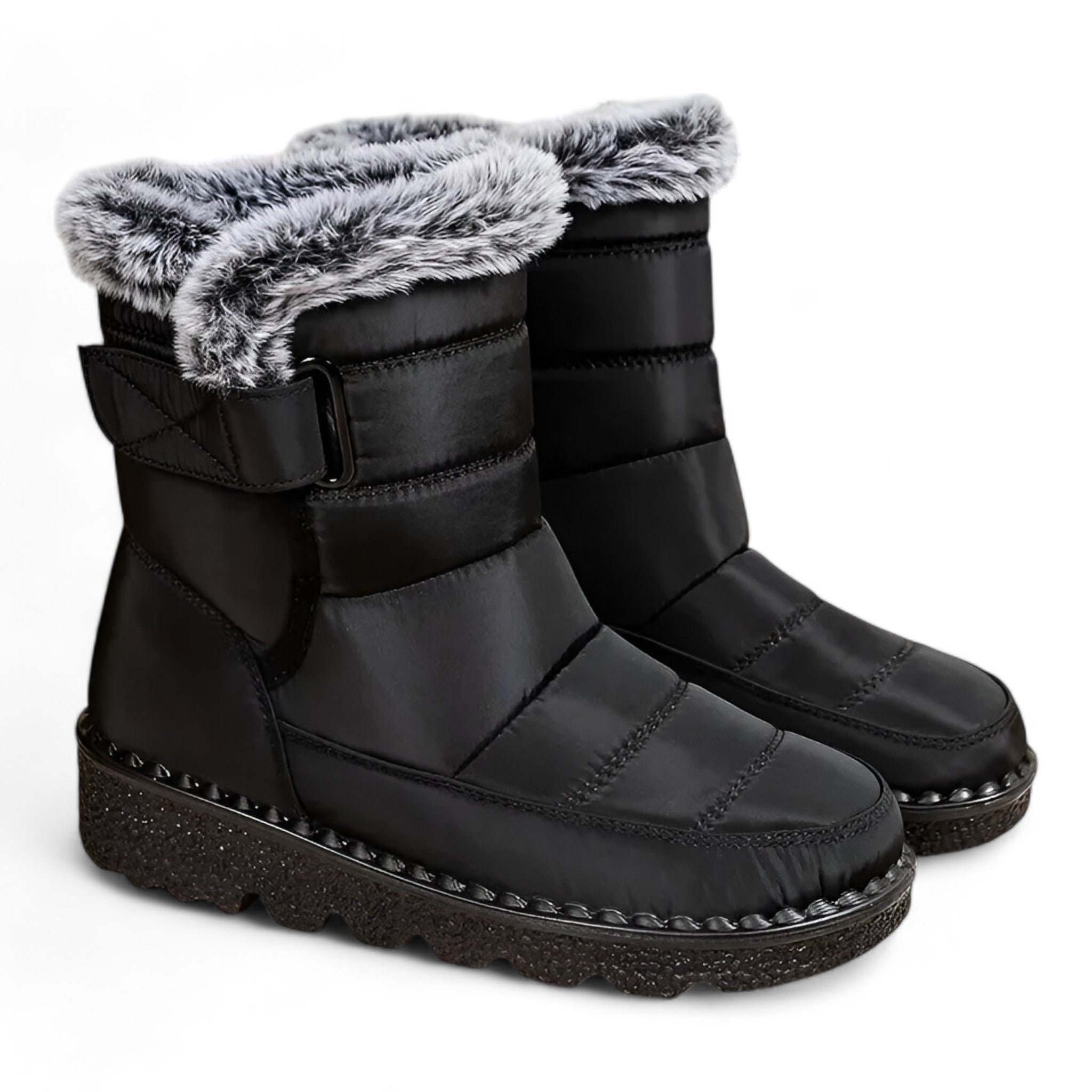 Baumwoll-Schneestiefel - Wärmender und wasserfester Wintersschutz - Schwarz - Baumwoll-Schneestiefel - Wärmender und wasserfester Wintersschutz - €25 - Concept Neurenberg