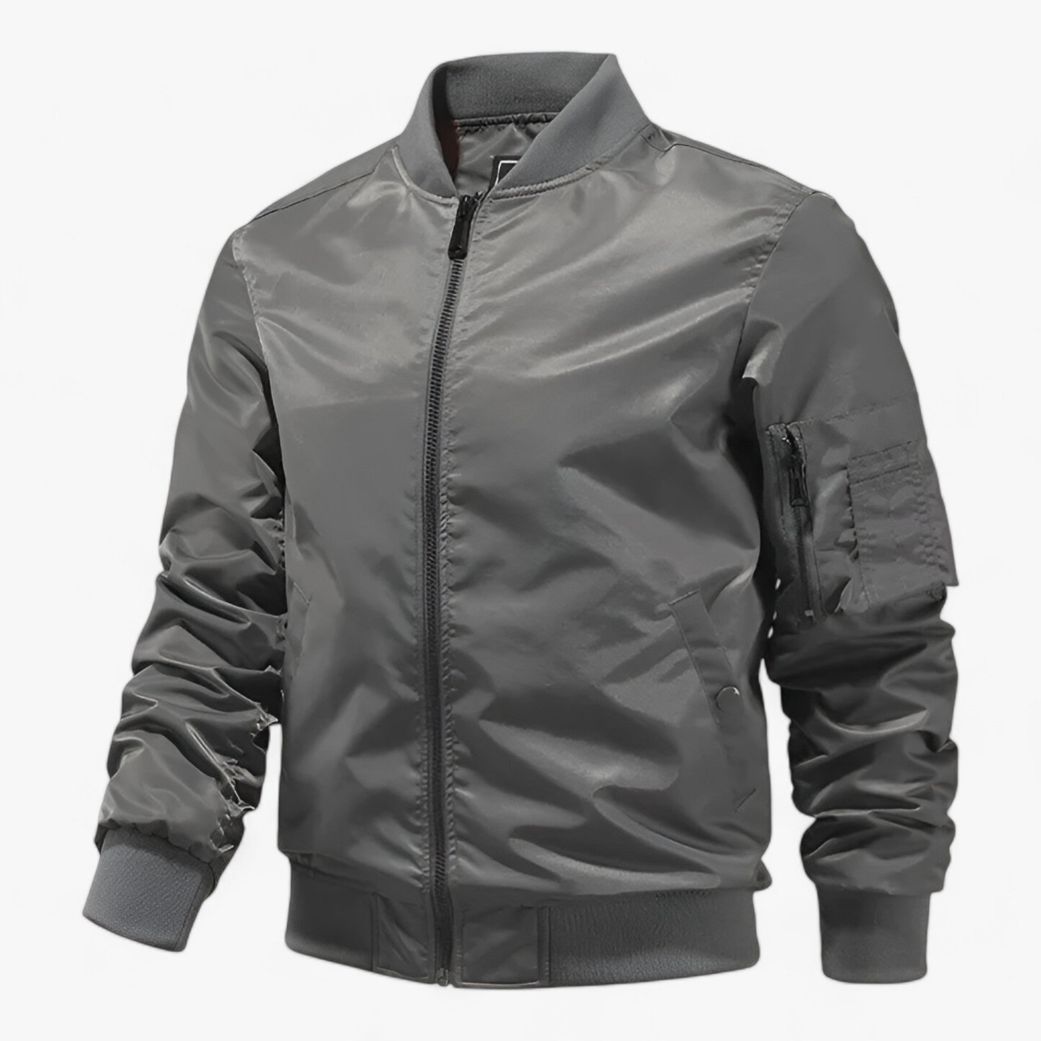 Pilot Jacket Herren - Stehkragen Fliegerjacke Einfarbig - Gray - MA1 Pilot Jacket Herren - Stehkragen Fliegerjacke Einfarbig - €25 - Concept Neurenberg