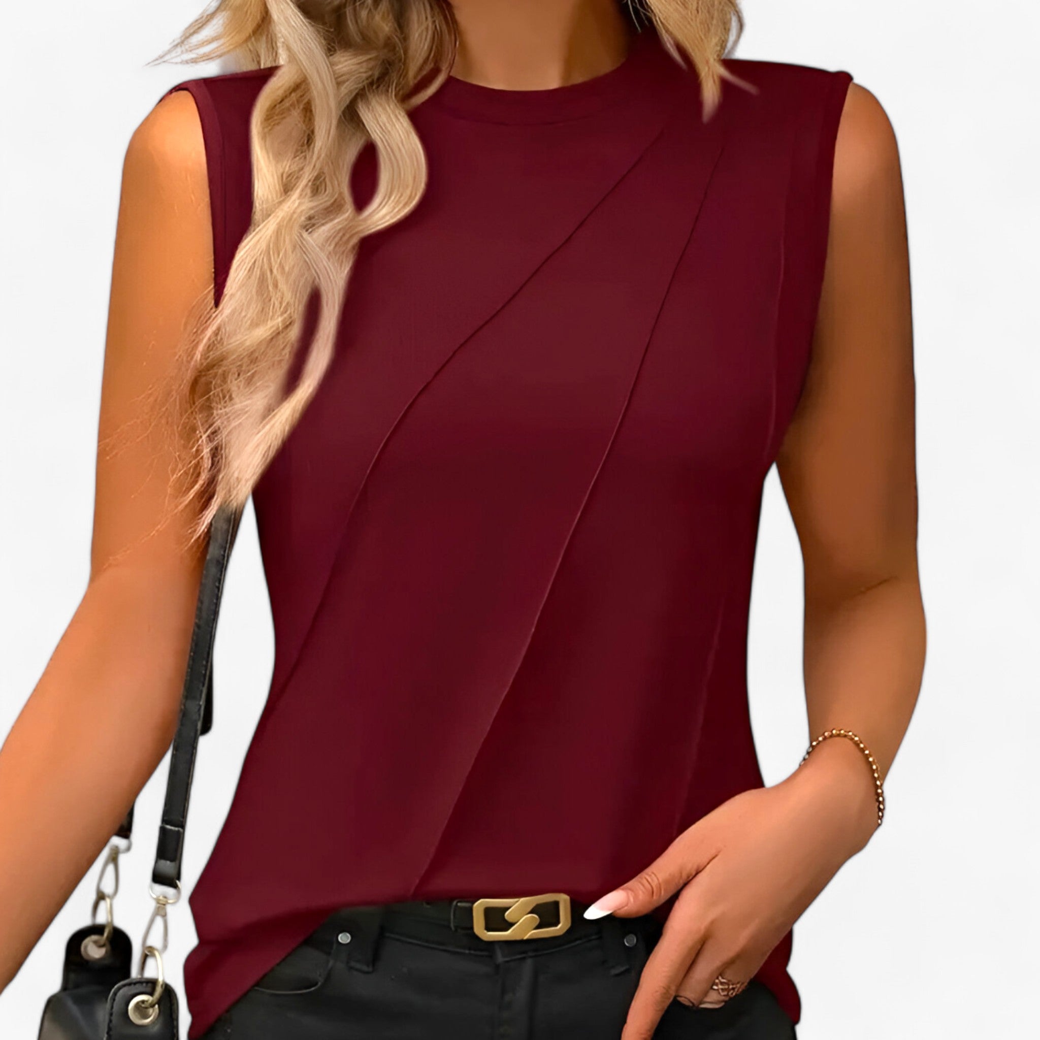 Alina | Slim Sommerbluse - Stilvoll und Lässig für Warme Tage - Kastanienbraun - Alina | Slim Sommerbluse - Stilvoll und Lässig für Warme Tage- €25 - Concept Frankfurt