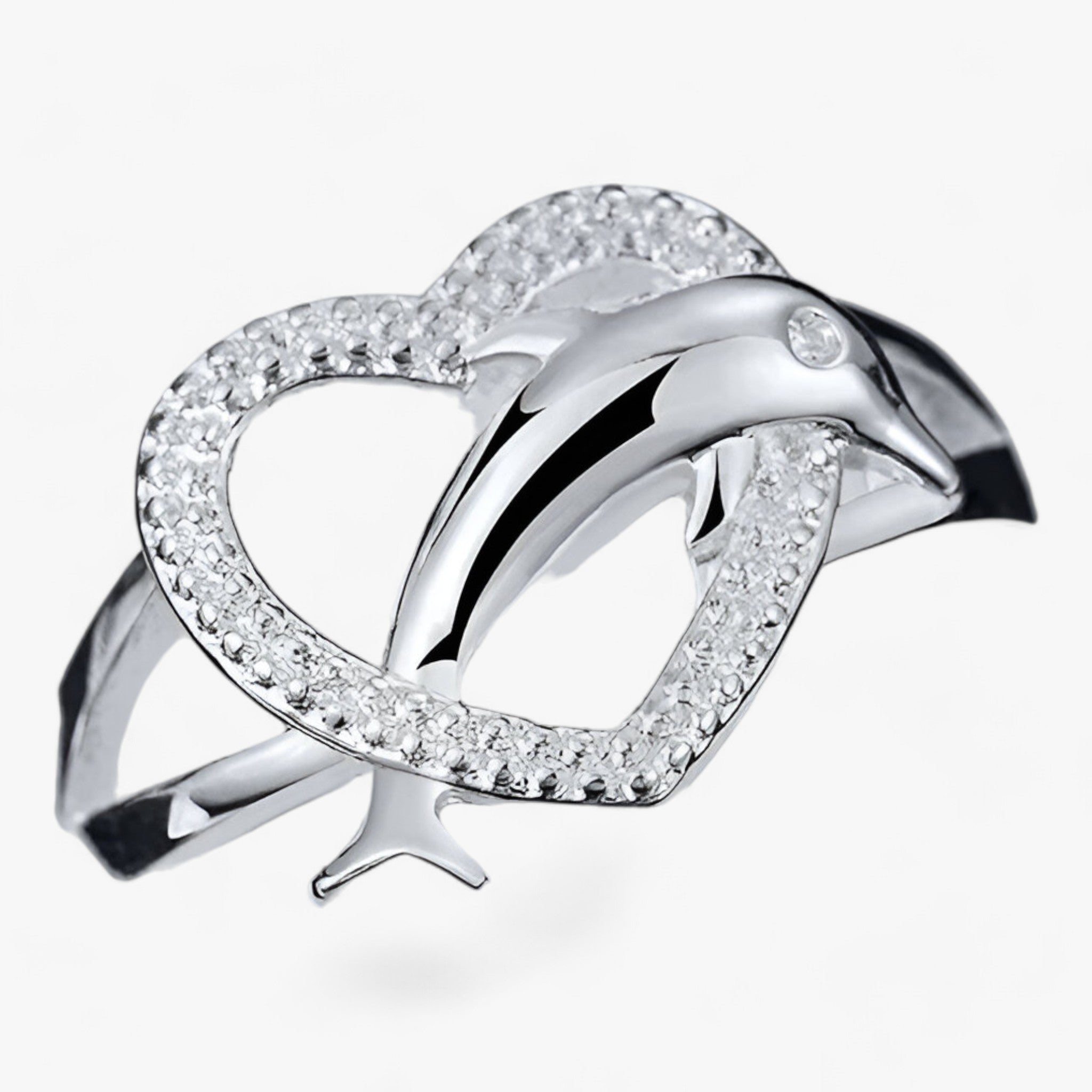 Delphin-Herz-Ring – Sterling Silber Liebe - - Delphin-Herz-Ring – Sterling Silber Liebe - €25 - Concept Frankfurt