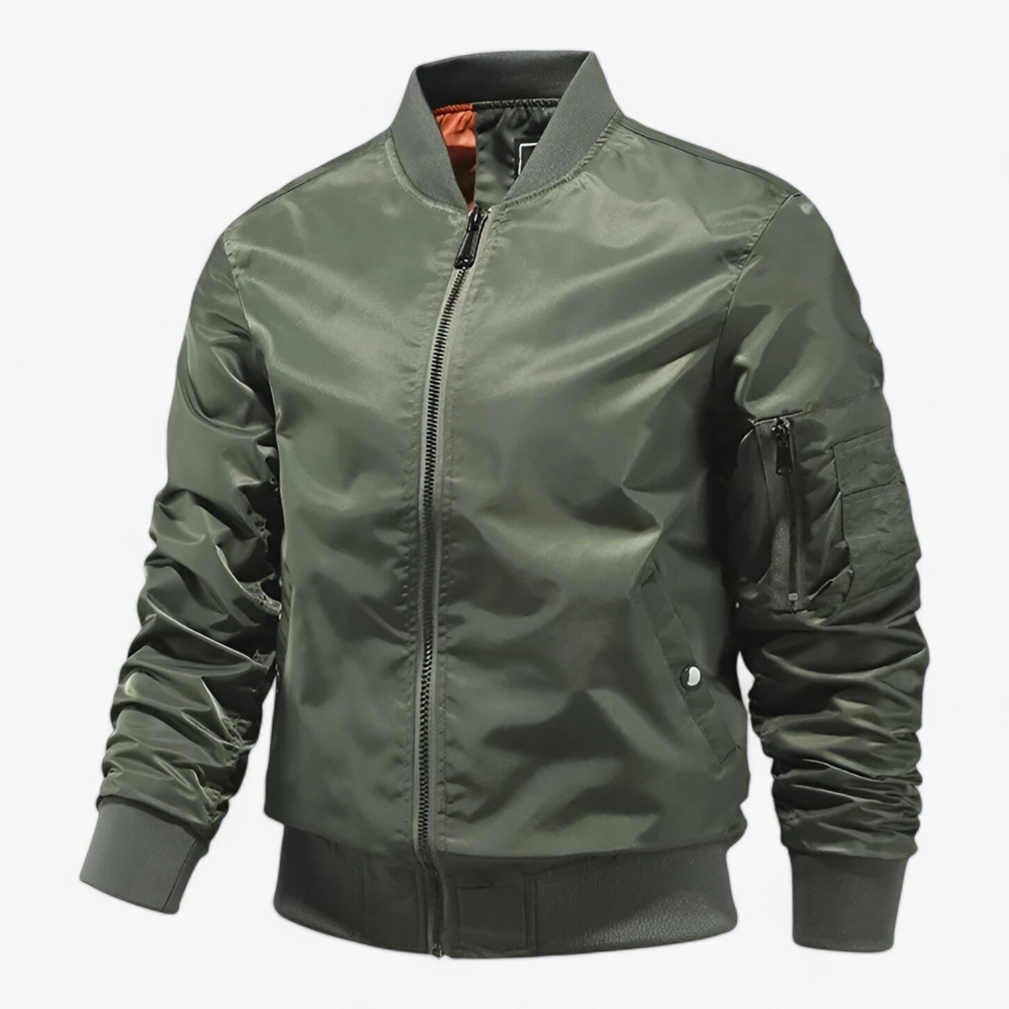 Pilot Jacket Herren - Stehkragen Fliegerjacke Einfarbig - Armee grün - MA1 Pilot Jacket Herren - Stehkragen Fliegerjacke Einfarbig - €25 - Concept Neurenberg