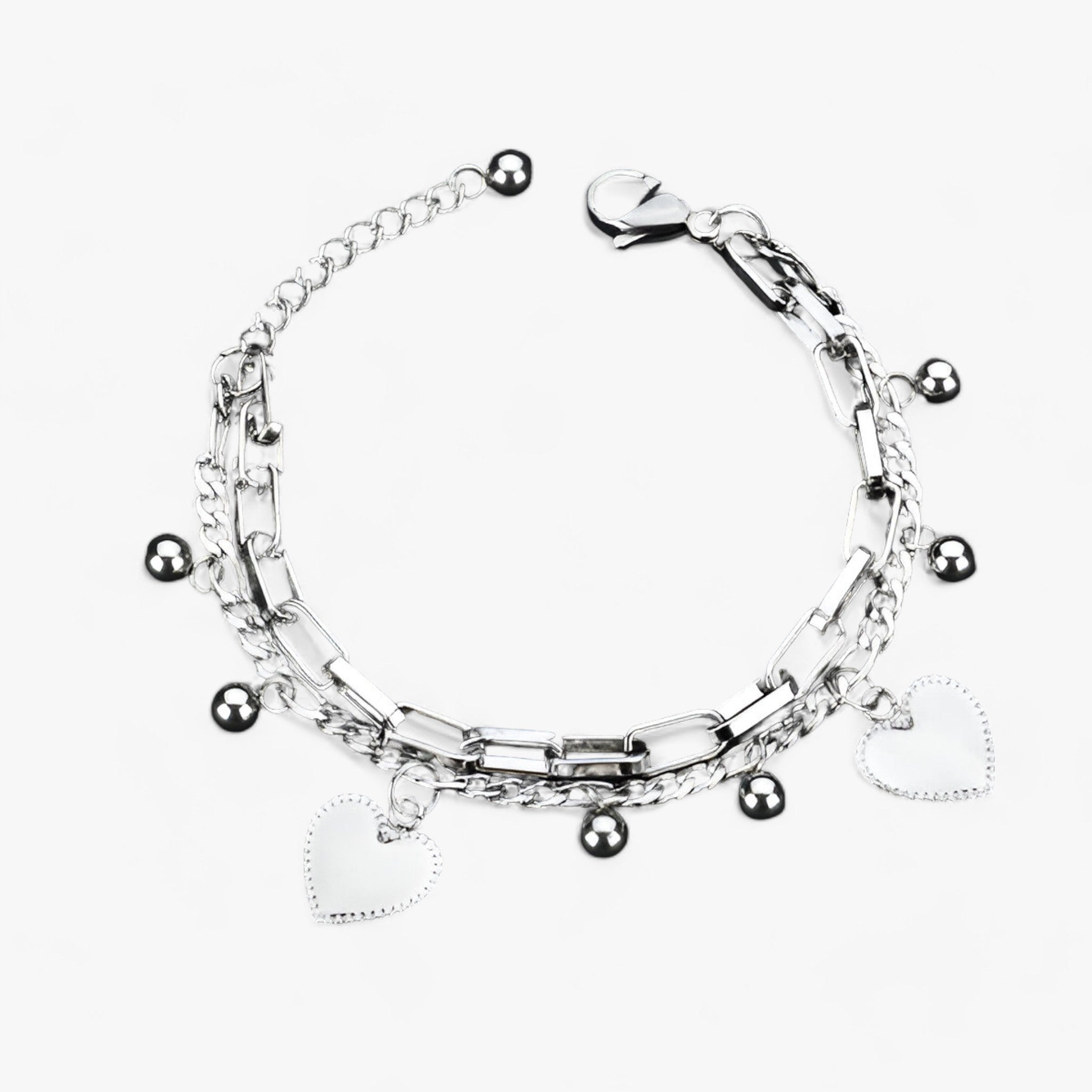 Herz-Charm-Armband - Elegantes Symbol der Liebe - Silber 16cm-21cm - Herz-Charm-Armband - Elegantes Symbol der Liebe - €25 - Concept Frankfurt