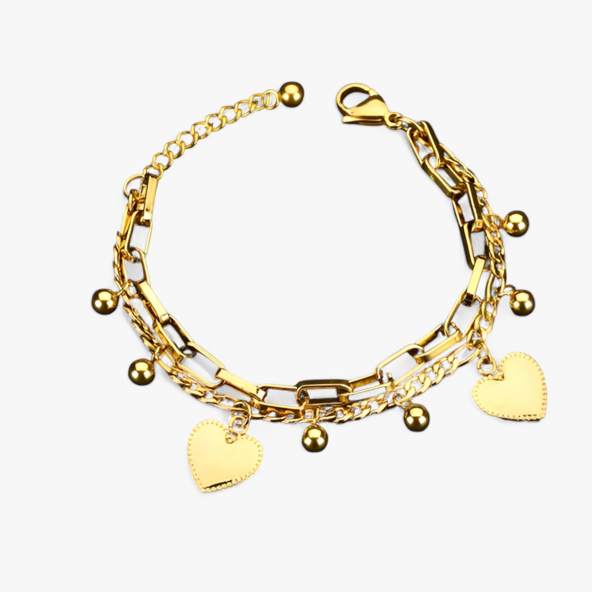 Herz-Charm-Armband - Elegantes Symbol der Liebe - Gold 16cm-21cm - Herz-Charm-Armband - Elegantes Symbol der Liebe - €25 - Concept Frankfurt