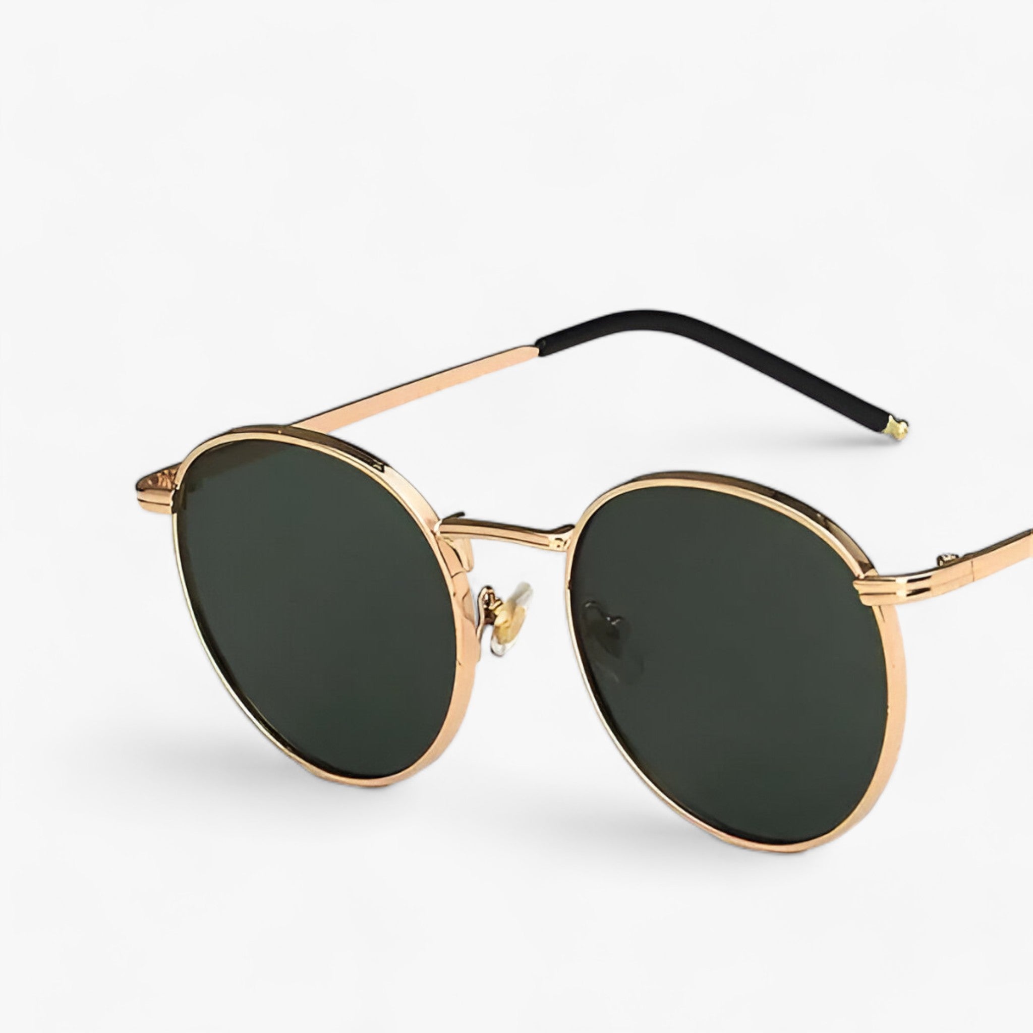 Designer-Sonnenbrille - Vielseitige runde Gläser für den täglichen Gebrauch - Gold Olivgrün - VISION | Designer-Sonnenbrille - Vielseitige runde Gläser für den täglichen Gebrauch - €25 - Concept Frankfurt