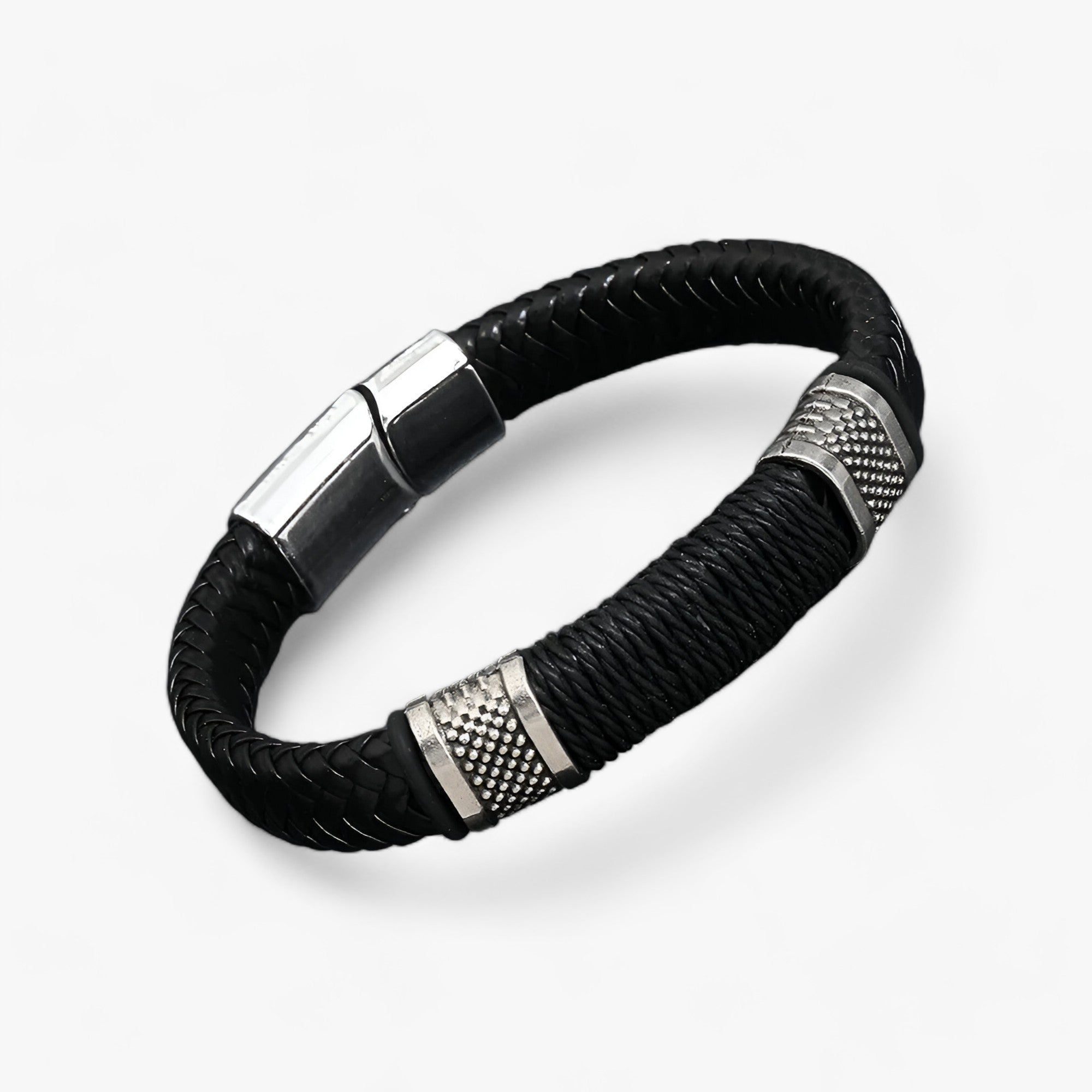 Premium Lederarmband - Stilvoll und langlebig für jeden Anlass - Schwarz 21CM - Premium Lederarmband - Stilvoll und langlebig für jeden Anlass - €25 - Concept Frankfurt