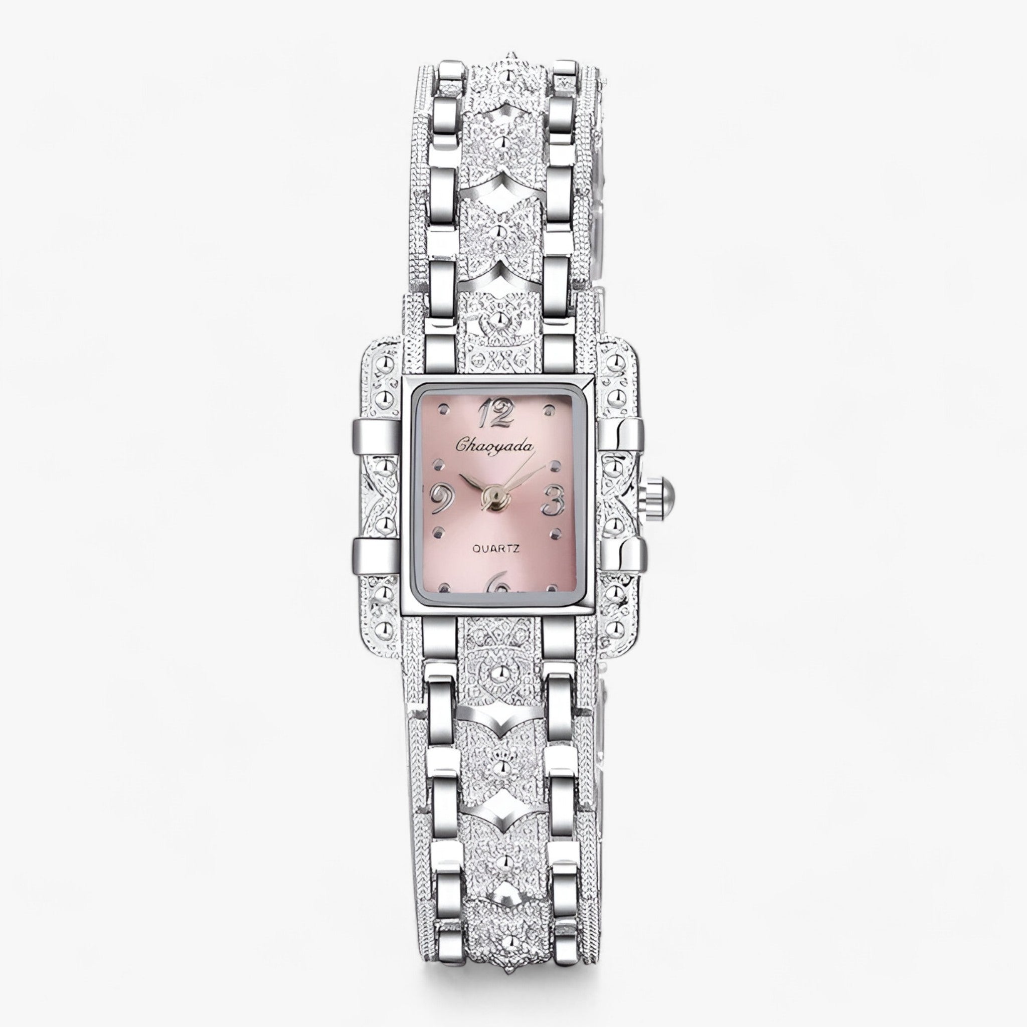 Armbanduhr mit Rechteckigem Zifferblatt und Kristallen - Modisch und Elegant für Frauen - Rosa - Armbanduhr mit Rechteckigem Zifferblatt und Kristallen - Modisch und Elegant für Frauen- €25 - Concept Frankfurt