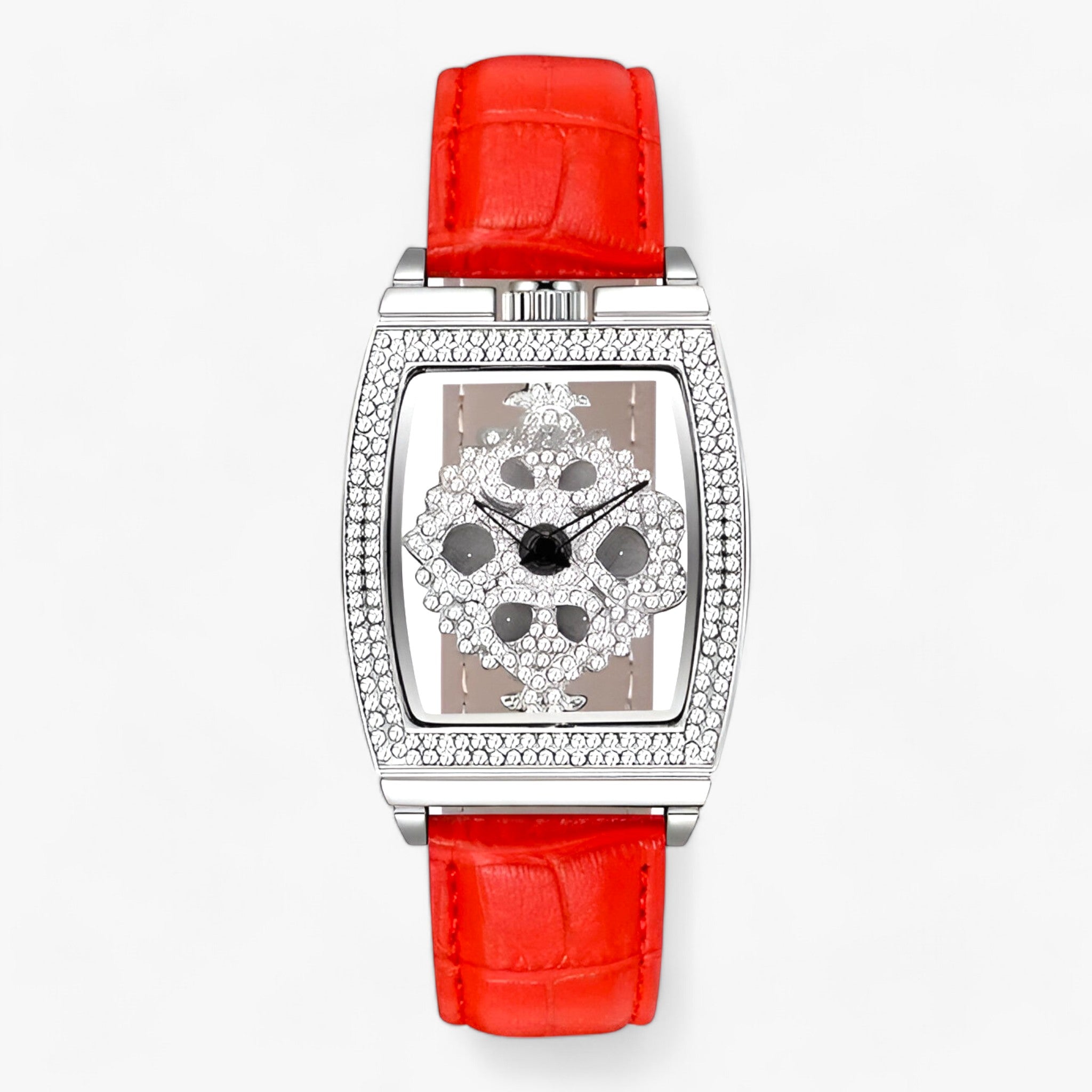 Luxus-Quartz-Uhr - Funkelnde Eleganz für Frauen - Rot - Luxus-Quartz-Uhr - Funkelnde Eleganz für Frauen- €25 - Concept Frankfurt