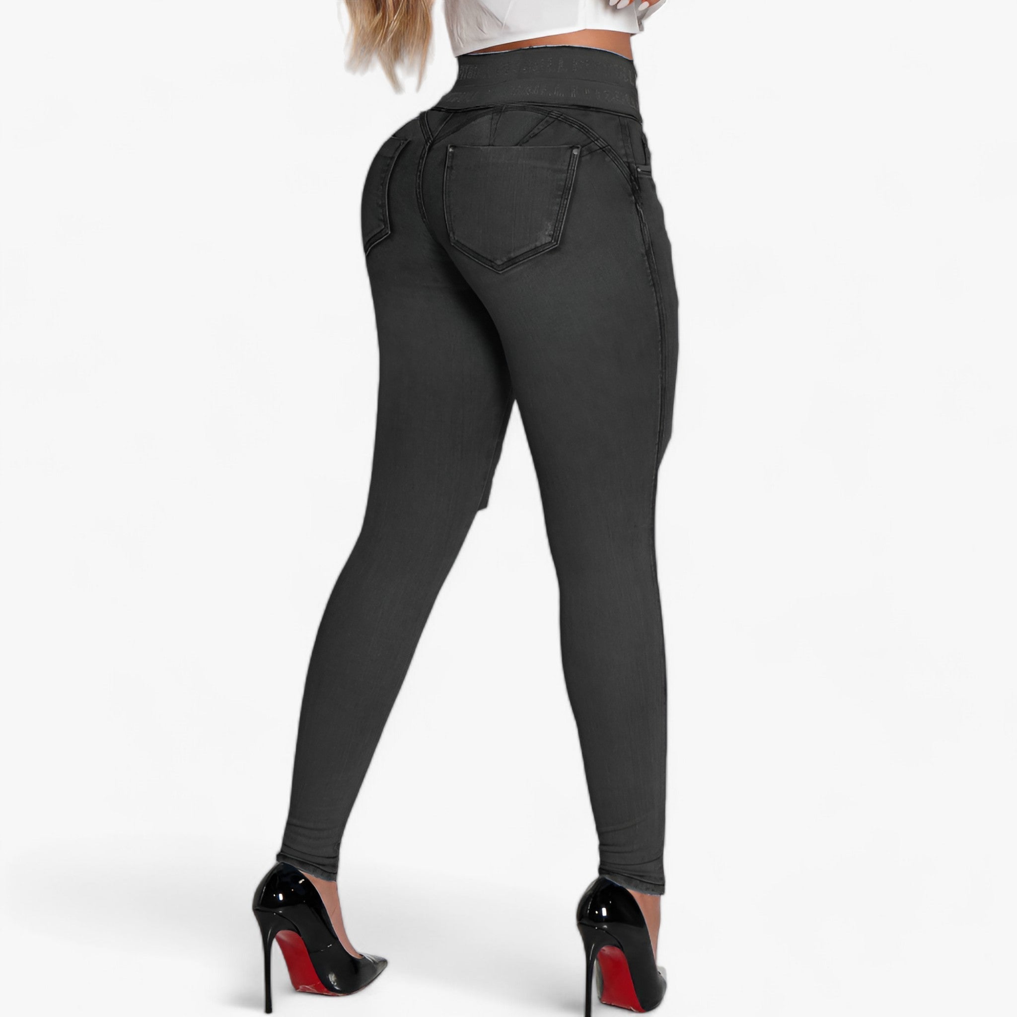 Trendy | Modische Hochbund Slim-Fit Destroyed Jeans - Moderner Stil mit einem Chic-Edge - Schwarz - Trendy | Modische Hochbund Slim-Fit Destroyed Jeans - Moderner Stil mit einem Chic-Edge - €25 - Concept Frankfurt