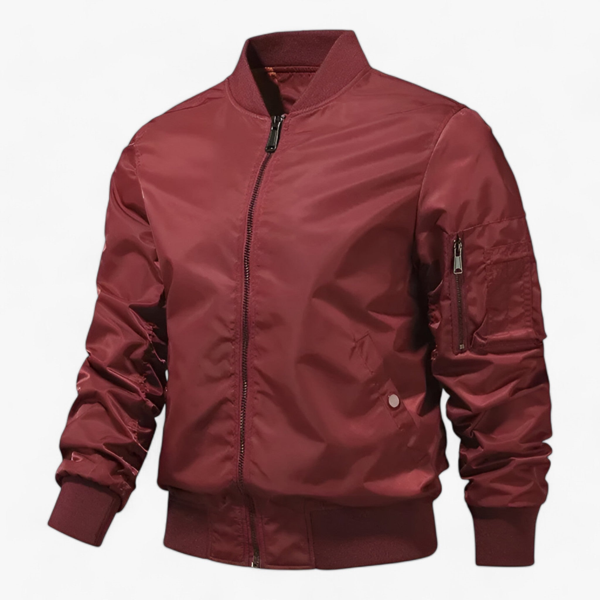 Pilot Jacket Herren - Stehkragen Fliegerjacke Einfarbig - Rot - MA1 Pilot Jacket Herren - Stehkragen Fliegerjacke Einfarbig - €25 - Concept Neurenberg