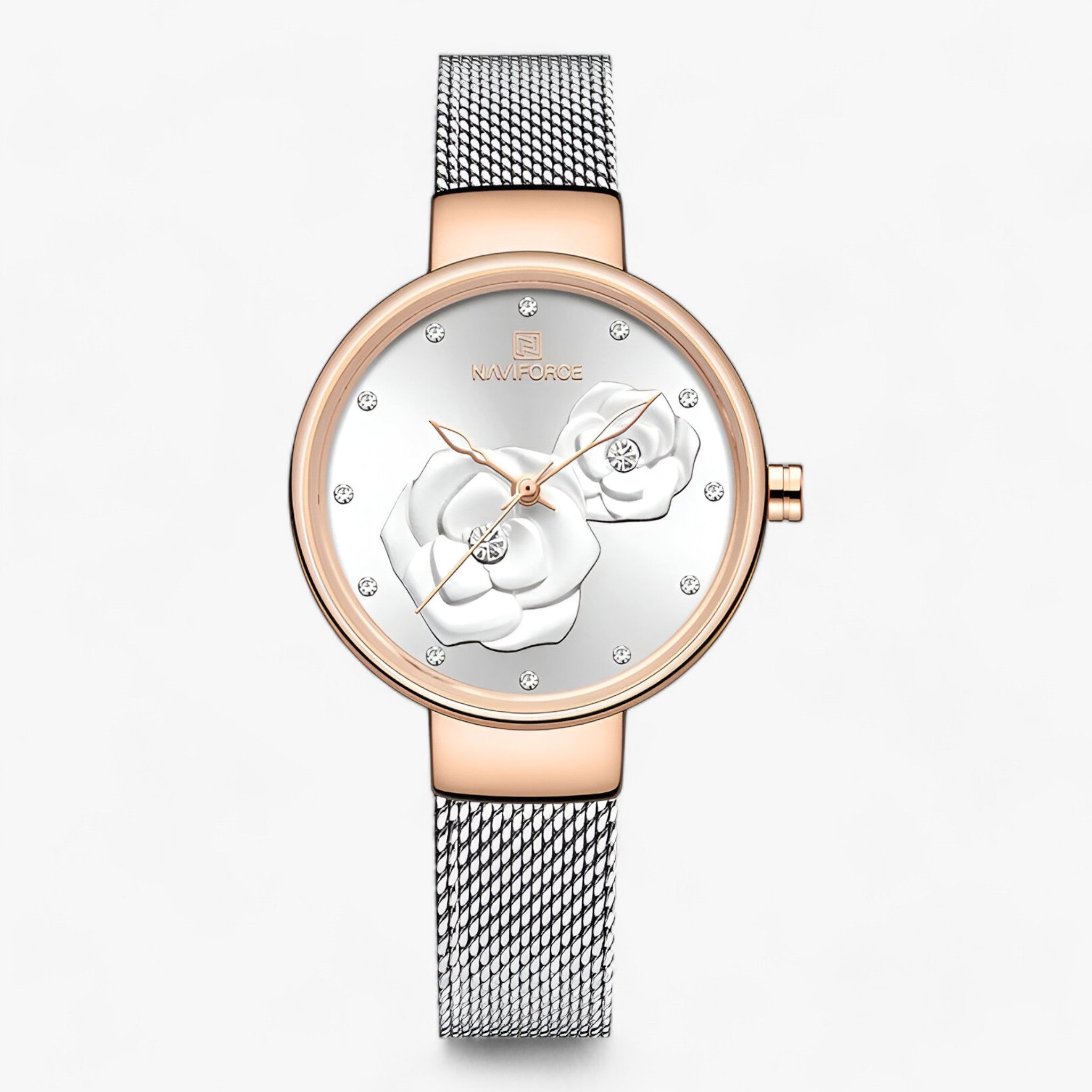 Stahl Mesh Uhr - Elegantes Design für zeitlosen Stil - Weiß - LUXETIME | Stahl Mesh Uhr - Elegantes Design für zeitlosen Stil - €25 - Concept Frankfurt