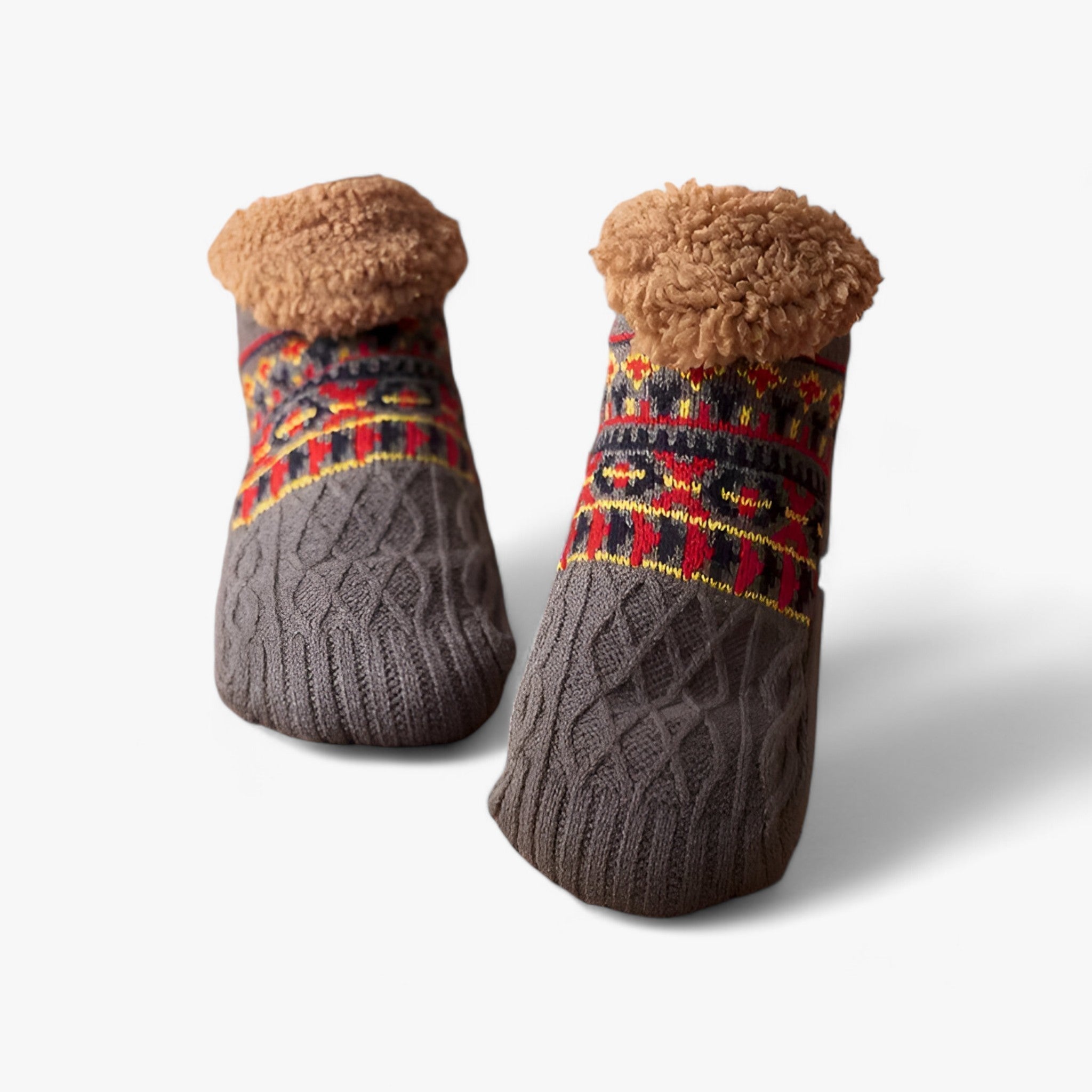 Flauschige Thermosocken - Gemütliche Wärme und rutschfest - Dunkelgrau-Jacquard - Flauschige Thermosocken - Gemütliche Wärme und rutschfest (1 Paar + 1 Paar GRATIS) - €25 - Concept Frankfurt