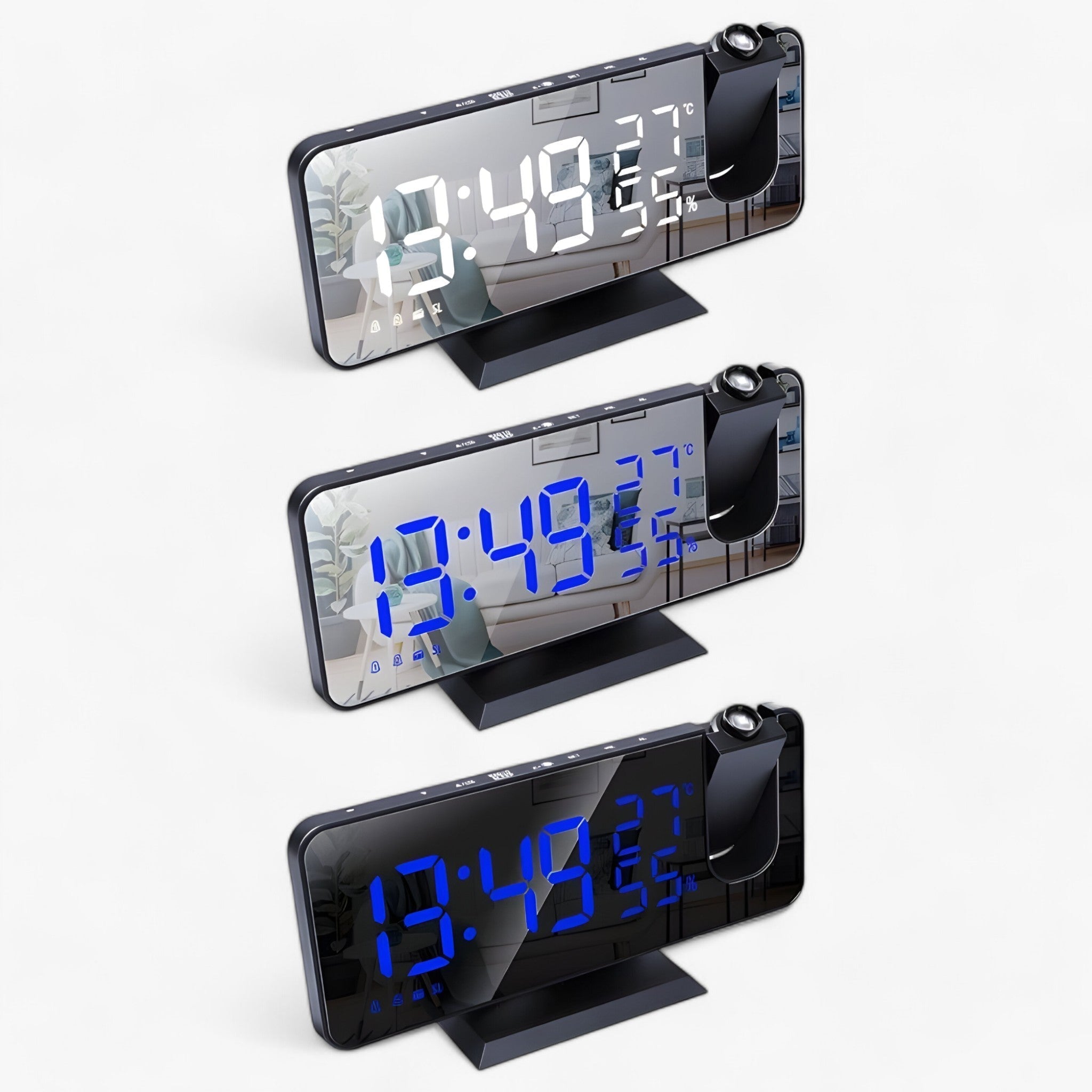 Intelligenter Wecker - FM-Radio & LED-Display mit 180° Uhrprojektion - - Intelligenter Wecker - FM-Radio & LED-Display mit 180° Uhrprojektion - €25 - Concept Neurenberg