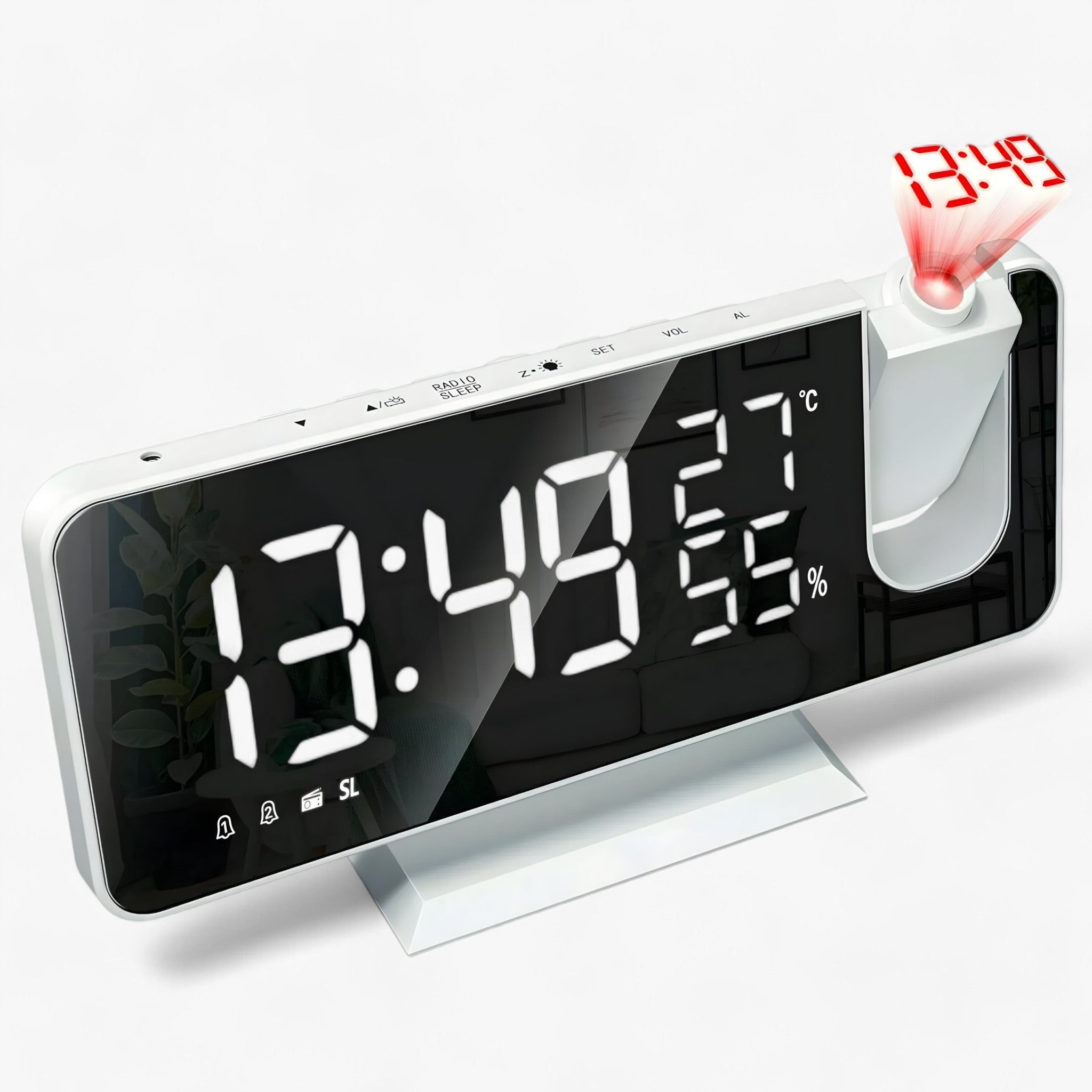 Intelligenter Wecker - FM-Radio & LED-Display mit 180° Uhrprojektion - - Intelligenter Wecker - FM-Radio & LED-Display mit 180° Uhrprojektion - €25 - Concept Neurenberg