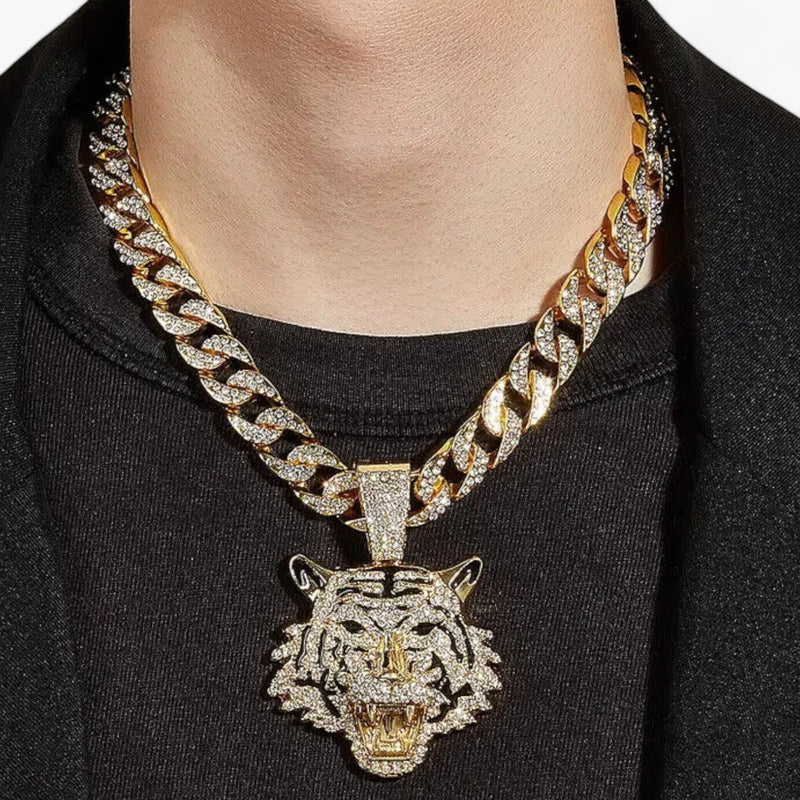 DOMINANT | Hip-Hop Collier - Markanter Tigerkopf-Anhänger - - DOMINANT | Hip-Hop Collier - Markanter Tigerkopf-Anhänger- €25 - Concept Frankfurt