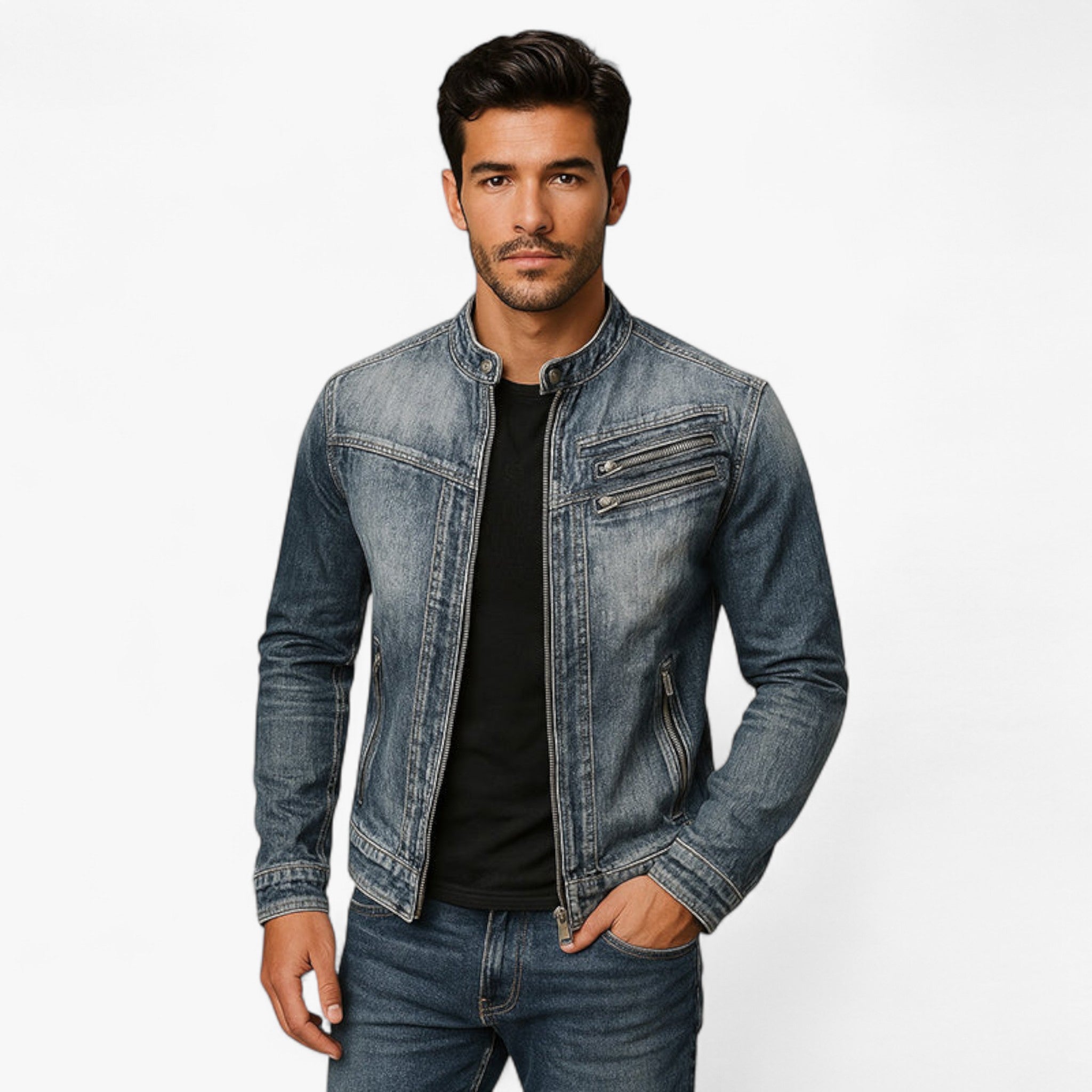 Eddie | Vintage-Jeansjacke – Stil mit einer rauen Note