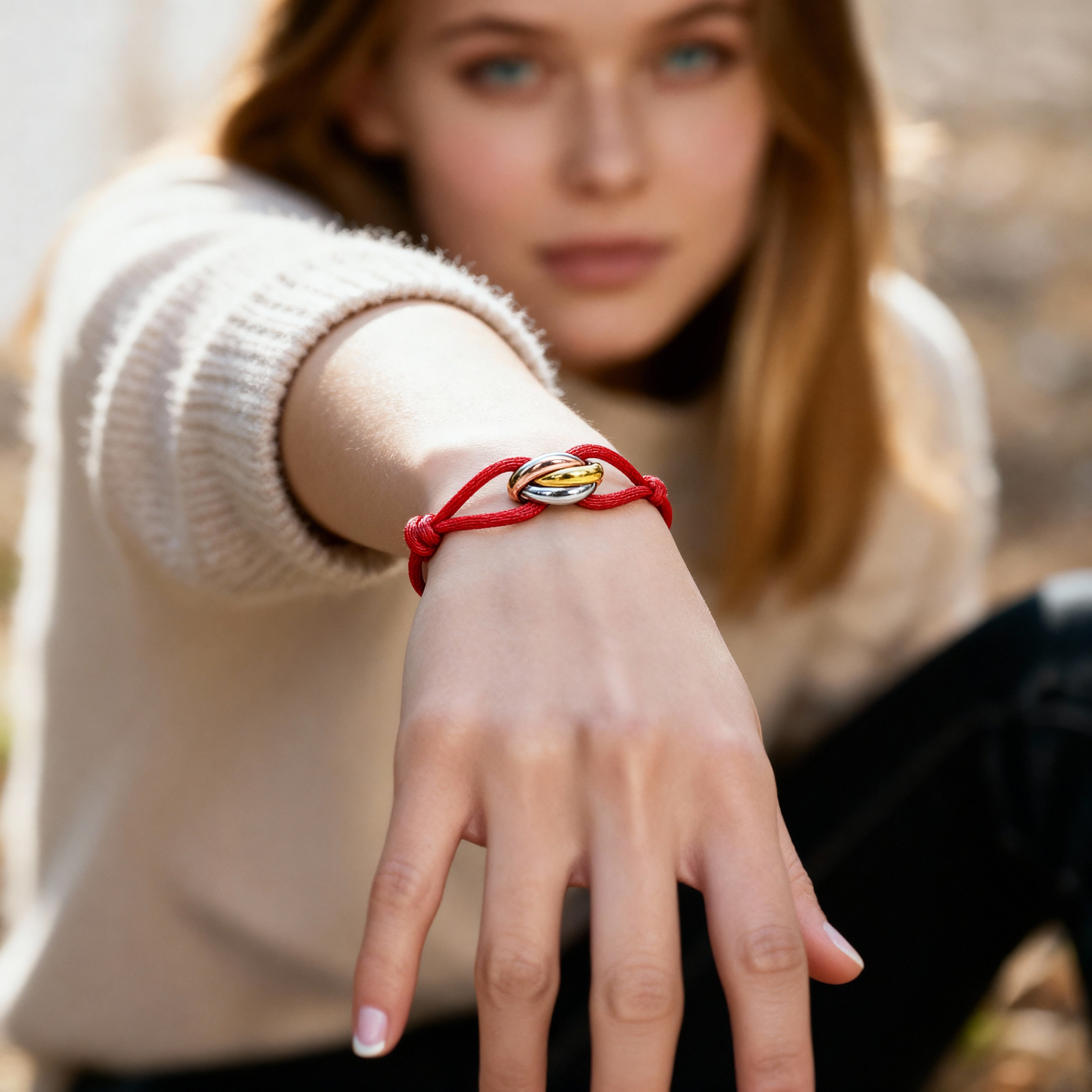 Lowen | Kordelarmband mit Bicolor-Glied