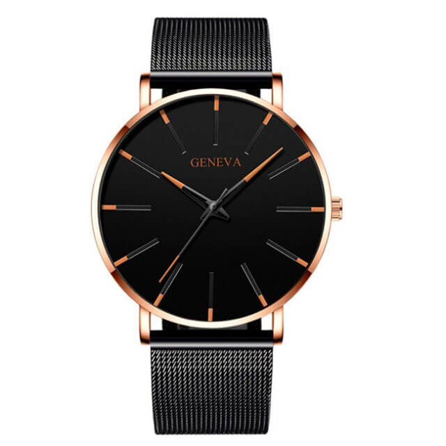 Herren Ultra-Dünn Geschäftsuhr - Orange Rose - Herren Ultra-Dünn Geschäftsuhr- €25 - Concept Neurenberg